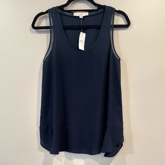 LOFT Navy Blue Sleeveless Top - Picture 1 of 2